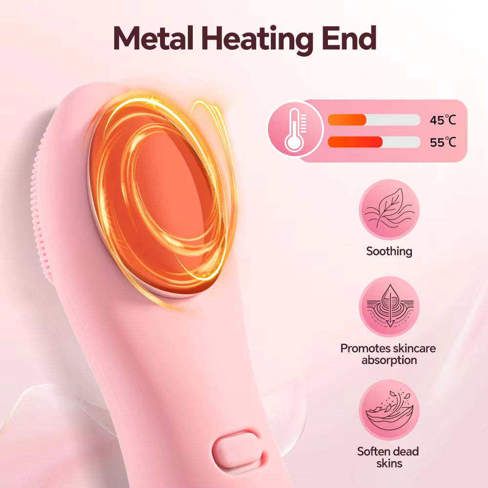4-in-1 Rechargeable Electric Facial Cleansing Brush & Thermal Exfoliator