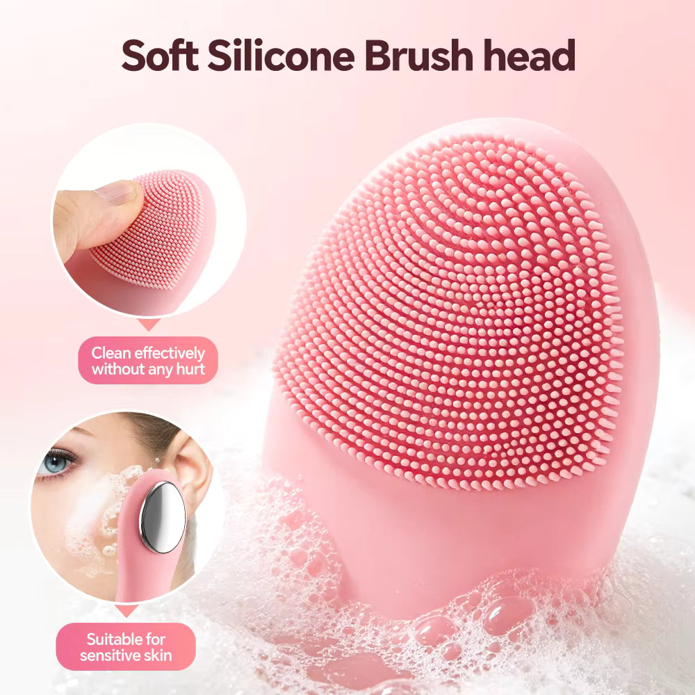 4-in-1 Rechargeable Electric Facial Cleansing Brush & Thermal Exfoliator