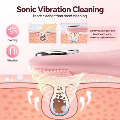 4-in-1 Rechargeable Electric Facial Cleansing Brush & Thermal Exfoliator
